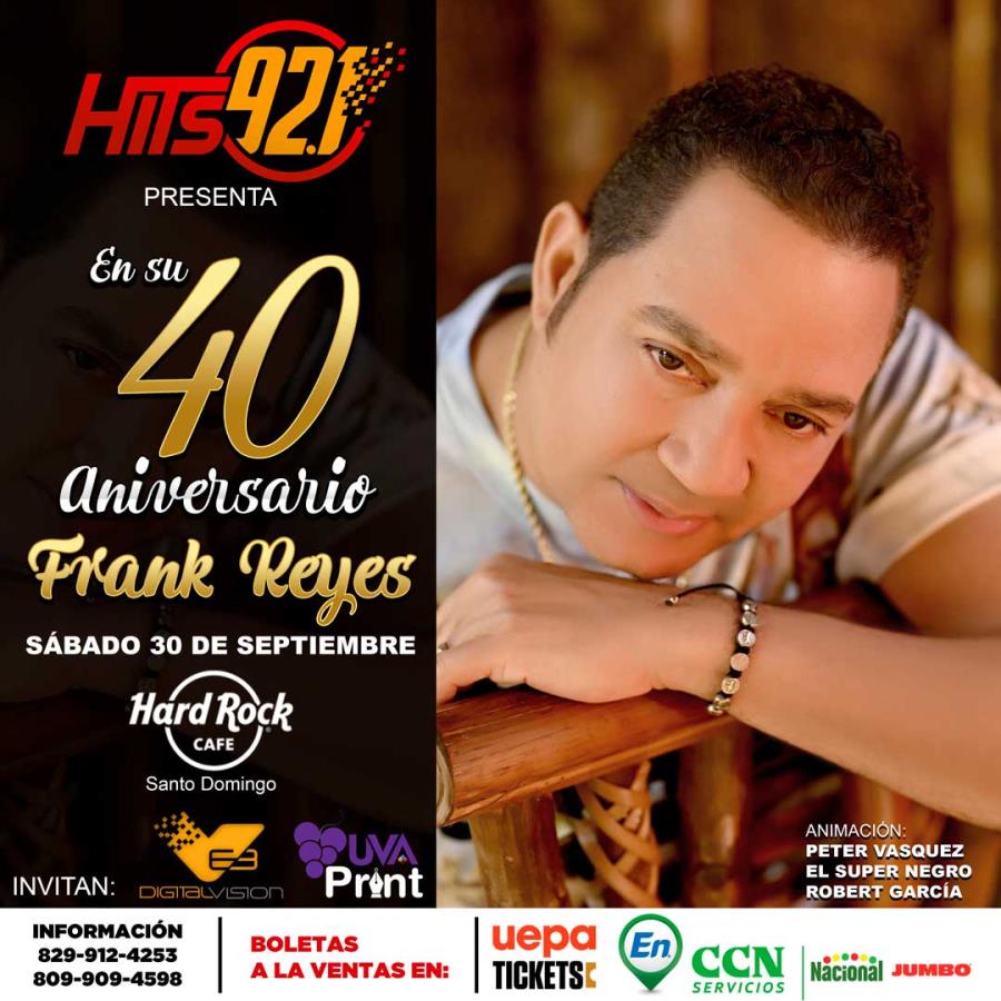 Frank Reyes 40 Aniversario de Hits 92